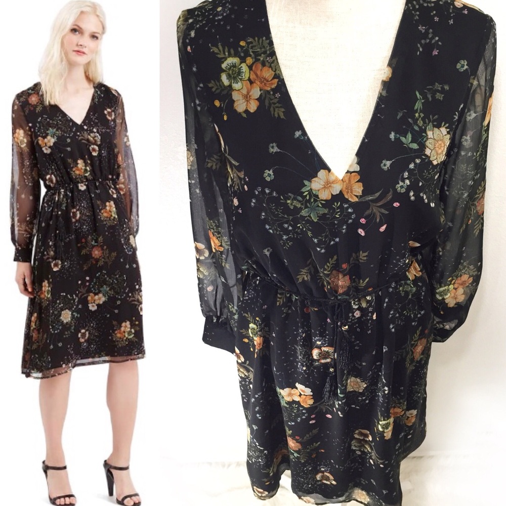 TopShop Dandelion Print Midi Dress Size 8 NWT